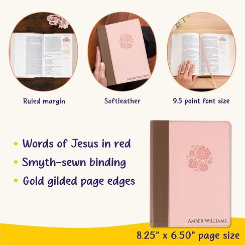 الكتاب المقدس المخصصة للنساء NIV مع اسم محفور ، NIV Journaling Bible ، اسم الكتاب المقدس المخصص ، النسخة الدولية الجديدة ، هدية المعمودية in Saudi Arabia