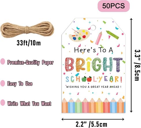 شكرا لك العلامات ، 50pcs علامات قوس قزح ، علامات هدايا باستيل بوهو مع سلسلة ، 2.2 "x3.3" ورقة شكرا لك العلامات على استحمام الطفل ، عيد ميلاد ، حفل زفاف ، حفلات الحفلات (أبل العودة إلى المدرسة) in Kuwait