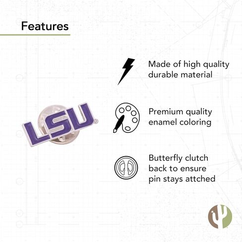 دبابيس طية صدر السترة من جامعة ولاية لويزيانا LSU Pin Tigers Geaux Logo مينا مصنوعة من المعدن (دبوس B) in Saudi Arabia