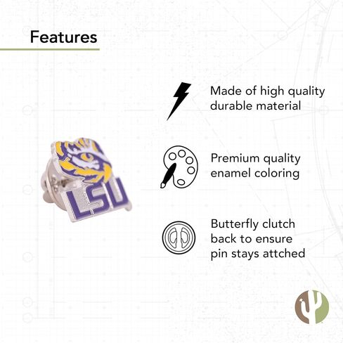 دبابيس طية صدر السترة من جامعة ولاية لويزيانا LSU Pin Tigers Geaux Logo مينا مصنوعة من المعدن (دبوس B) in Saudi Arabia