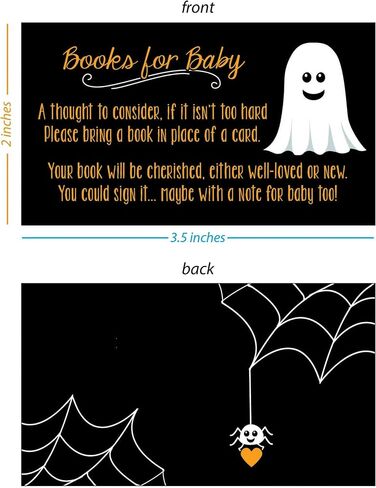 25 كتب الأشباح لبطاقة الأطفال لإدراج Halloween Little Boo Baby Shower - Orange in Saudi Arabia