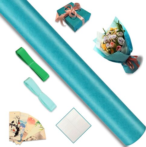 Gongzitem Matte Matte Solid Color Wapp Paper with Watermark Teach 3D Touch ، ورق بالقرنفل ، ورق غلاف الهدايا المصنوع يدويًا ، و 17 في × 18 قدمًا مع مجموعة التعبئة لعيد الميلاد ، والعطلات ، والزفاف والمزيد (GZ-31) in Saudi Arabia