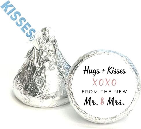 Personalized Candy Stickers | 108 Labels for Hershey Kisses | Custom Wedding Stickers | 20 Color Choices (Heart) in Saudi Arabia