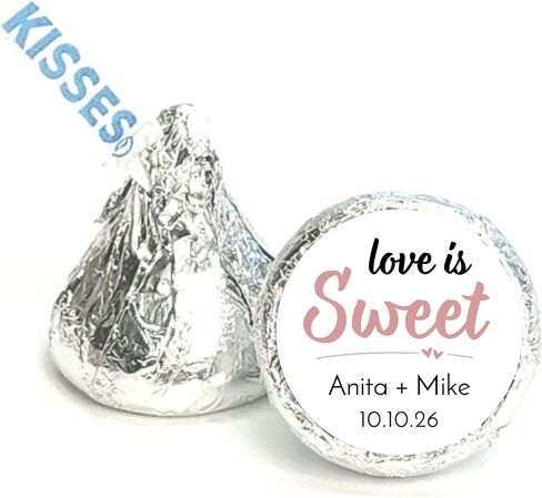 Personalized Candy Stickers | 108 Labels for Hershey Kisses | Custom Wedding Stickers | 20 Color Choices (Heart) in Saudi Arabia