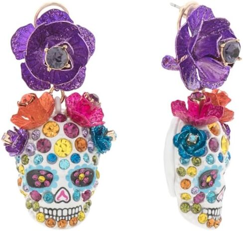 Betsey Johnson Womens Sugar Skull Drop Earrings in Saudi Arabia