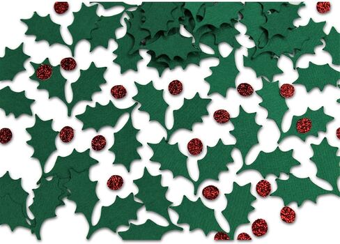 Cuts Holly Berry Die - زخارف Scrapbooking - Confetti - (مجموعة من 105 أزواج من أوراق هولي و 325 قطعة توت حمراء) in Saudi Arabia