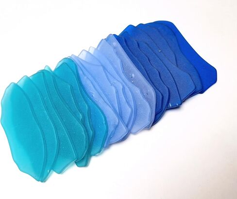 Sea glass place cards - Teal & Blue Mix- Irregular shapes in Kuwait