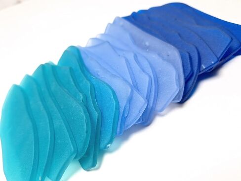 Sea glass place cards - Teal & Blue Mix- Irregular shapes in Kuwait