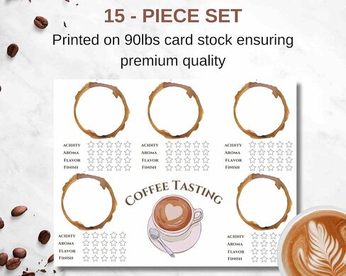 Blind Coffee Tasting Kit – Perfect for Coffee Tasting Parties, 15 Coffee Tasting Mats for Engaging Coffee Tasting Parties, Baristas & Coffee Lovers in Saudi Arabia
