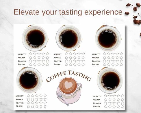 Blind Coffee Tasting Kit – Perfect for Coffee Tasting Parties, 15 Coffee Tasting Mats for Engaging Coffee Tasting Parties, Baristas & Coffee Lovers in Saudi Arabia