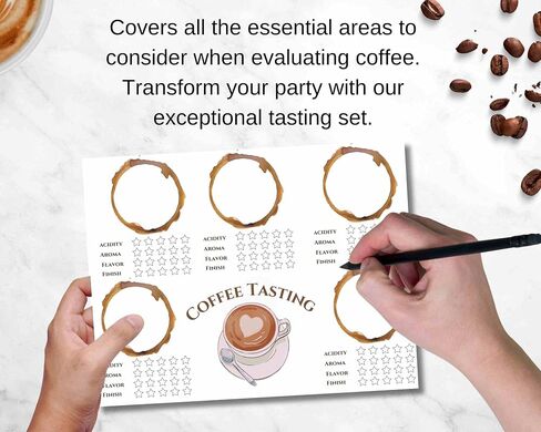 Blind Coffee Tasting Kit – Perfect for Coffee Tasting Parties, 15 Coffee Tasting Mats for Engaging Coffee Tasting Parties, Baristas & Coffee Lovers in Saudi Arabia