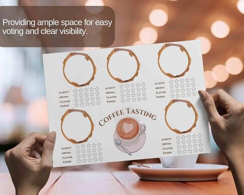 Blind Coffee Tasting Kit – Perfect for Coffee Tasting Parties, 15 Coffee Tasting Mats for Engaging Coffee Tasting Parties, Baristas & Coffee Lovers in Saudi Arabia