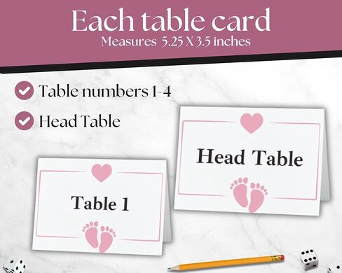سمة استحمام الطفل بونكو نقاط نقاط وورائح الحصيلة - Baby Girl Bunco - Score Score Score - Game Night Accesories - بطاقات ScoreC. in Saudi Arabia