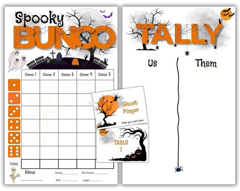 Halloween Bunco Bundle - October November موضوع - أوراق الدرجات Spooky - Bunco تحت عنوان الخريف - بطاقات ScoreC. in Saudi Arabia