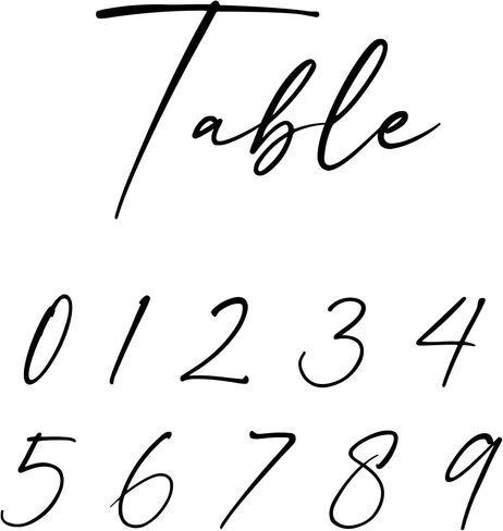 Wedding Table Number Decals, Calligraphy Table Numbers, Cursive Script Table Number Stickers, Order Your Quantity, Many Colors, Personalized, Wedding Table Number Decals, Wedding Table Decor Stickers in Saudi Arabia