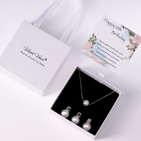 8 Year Old Girl Birthday Gifts: Pearl Necklace for Girls, Hair Clip & Birthday Cards in Saudi Arabia
