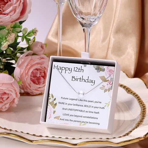 8 Year Old Girl Birthday Gifts: Pearl Necklace for Girls, Hair Clip & Birthday Cards in Saudi Arabia