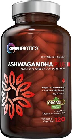 Ashwagandha Organic Capsules Clinical Strength 1300 mg with KSM-66 Ashwagandha Extract - 120 Vegan Capsules - Natural Stress Relief Supplement in Kuwait