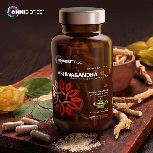 Ashwagandha Organic Capsules Clinical Strength 1300 mg with KSM-66 Ashwagandha Extract - 120 Vegan Capsules - Natural Stress Relief Supplement in Kuwait