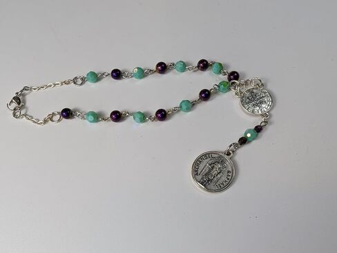 Archangel Raphael Green & Purple Car/Vehicle Rosary in Saudi Arabia