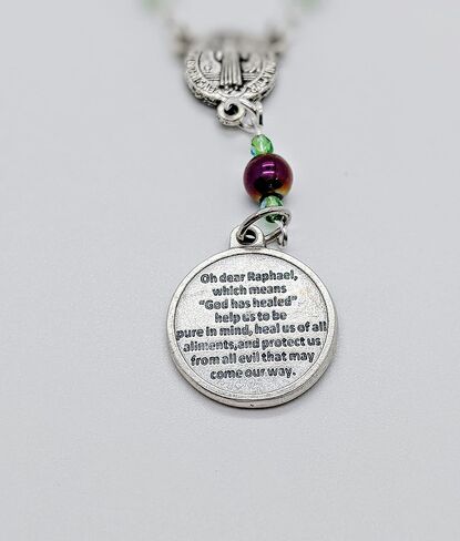 Archangel Raphael Green & Purple Car/Vehicle Rosary in Saudi Arabia