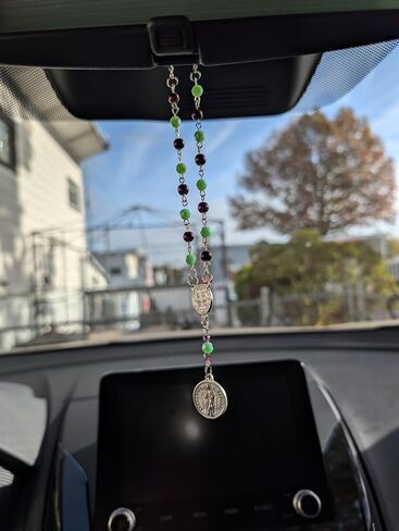 Archangel Raphael Green & Purple Car/Vehicle Rosary in Saudi Arabia