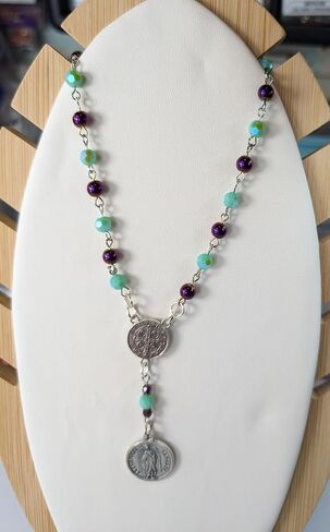 Archangel Raphael Green & Purple Car/Vehicle Rosary in Saudi Arabia
