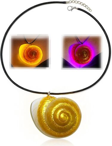 Glow Sea Witch Ursula Necklace - الذهب المرسوم باليد الحقيقية قلادة قشرة القشرة الإضاءة تضيق التأثير على Cosplay Ursula Witch Associory مجوهرات الهالوين للنساء in Saudi Arabia