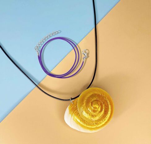 Glow Sea Witch Ursula Necklace - الذهب المرسوم باليد الحقيقية قلادة قشرة القشرة الإضاءة تضيق التأثير على Cosplay Ursula Witch Associory مجوهرات الهالوين للنساء in Saudi Arabia