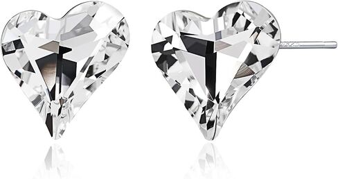 Aquamarine Heart Stud Earrings – Blue Birthstone Earrings for Women, Genuine Blue Gemstone Jewelry in Sterling Silver, Dainty Aquamarine Heart Jewelry for for Casual & Formal Wear in Saudi Arabia