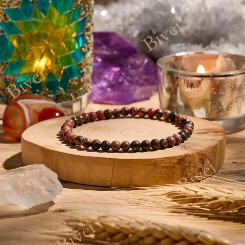 Rhodonite - شفاء - أساور 4 ملم للنساء المصنوعة يدويًا من الحجر الطبيعي الثمي in Kuwait