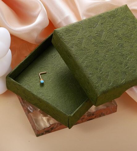 G23 Titanium أنف حلقات 3mm الفيروز L شكل حلقات الأنف ترصيع 20G 14K الذهب الذهب hypiallergenic percings الأنف المجوهرات للنساء الرجال in Kuwait