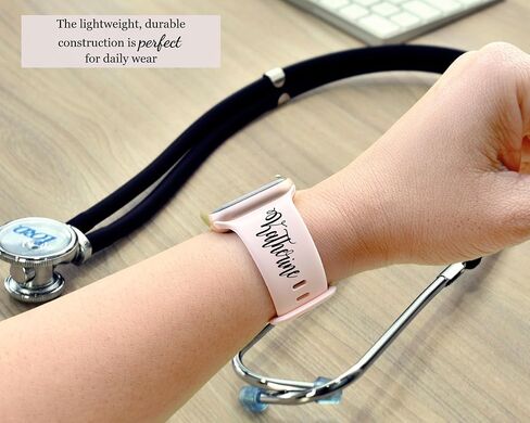 Personalized Nurse Watch Band Compatible with Apple Watch 38mm/40mm/41mm/42mm/44mm/45mm/46mm/49mm Soft Smartwatch Strap Replacement for Series Ultra/10/9/8/7/6/5/4/3/2/1/SE in Saudi Arabia