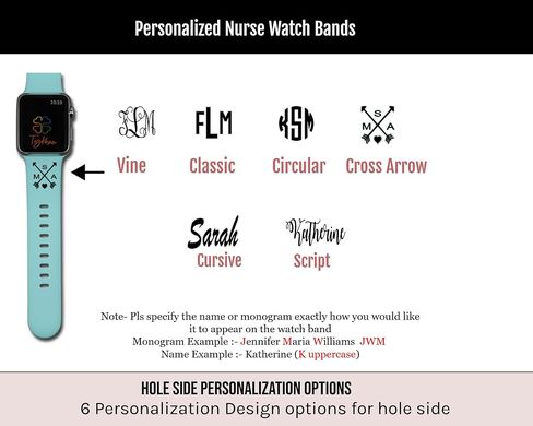Personalized Nurse Watch Band Compatible with Apple Watch 38mm/40mm/41mm/42mm/44mm/45mm/46mm/49mm Soft Smartwatch Strap Replacement for Series Ultra/10/9/8/7/6/5/4/3/2/1/SE in Saudi Arabia
