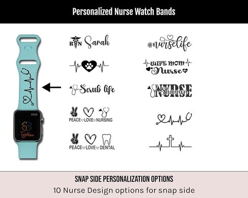 Personalized Nurse Watch Band Compatible with Apple Watch 38mm/40mm/41mm/42mm/44mm/45mm/46mm/49mm Soft Smartwatch Strap Replacement for Series Ultra/10/9/8/7/6/5/4/3/2/1/SE in Saudi Arabia