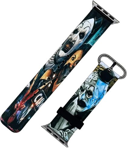Clown Killer Horror Movie Watch Band متوافق مع Apple Watch Series 9 Ultra 8 7 6 5 4 3 2 1 SE ، ويناسب استبدال النساء والرجال 38 مم - 49 مم. (42 مم - 49 مم) in Saudi Arabia