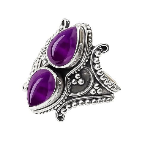 Rainbow Moonstone Ring 925 Sterling Silver | 7x10mm Pear Cab Natural Moonstone Gemstone | Real Crystal Healing Ring for Women | Handmade Silver Jewelry Gift (Rainbow Moonstone, 11) in Kuwait