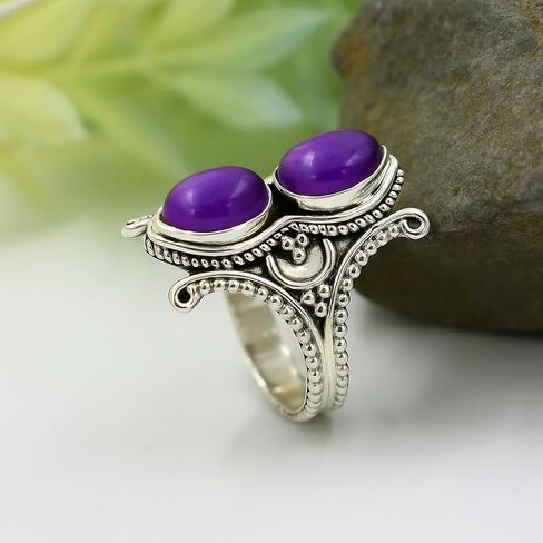 Rainbow Moonstone Ring 925 Sterling Silver | 7x10mm Pear Cab Natural Moonstone Gemstone | Real Crystal Healing Ring for Women | Handmade Silver Jewelry Gift (Rainbow Moonstone, 11) in Kuwait