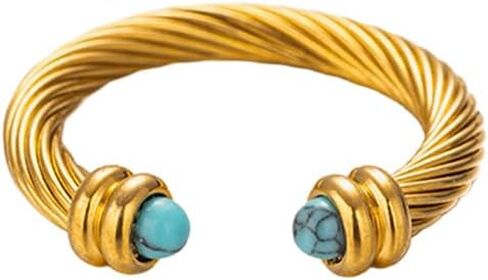 Gold Turquoise Ring, Western Rings for Women, Adjustable Rings for Vintage Jewelry, Boho Stainless Steel Ring for Men in Saudi Arabia