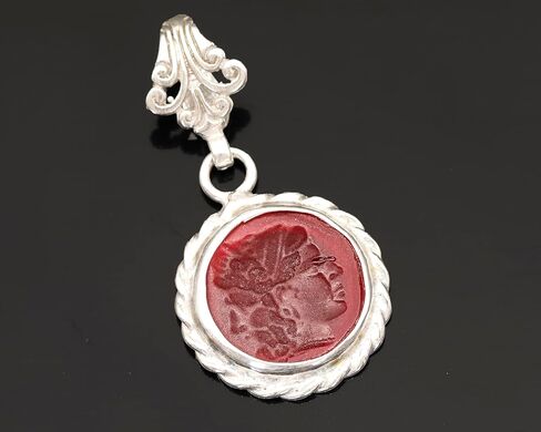 God Janus Signet Intaglio قلادة مكافحة التارنيش 925 الحبل الفضي الاسترليني تويست الرمزية الأسطورية-الأبواب والوقت والتوازن القلادة القلادة القلادة الفضية القلادة المصنوعة يدويًا in Kuwait
