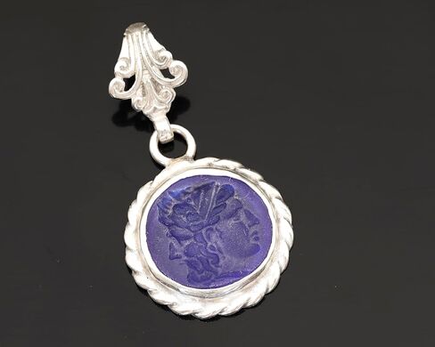 God Janus Signet Intaglio قلادة مكافحة التارنيش 925 الحبل الفضي الاسترليني تويست الرمزية الأسطورية-الأبواب والوقت والتوازن القلادة القلادة القلادة الفضية القلادة المصنوعة يدويًا in Saudi Arabia