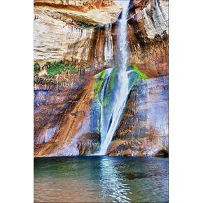 Handmade Landscape Wall Art Decor Photograph of Colorful Lower Calf Creek Falls Waterfall in Grand Staircase Escalante National Monument in Utah. in Saudi Arabia