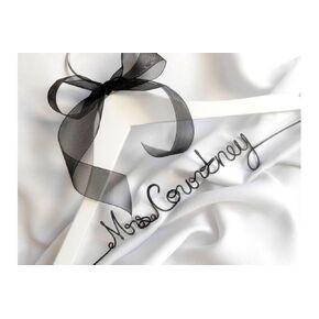 Custom Wedding Dress Hanger for Bride with Sheer Ribbon in Black, White, Ivory, Pink and More in Kuwait