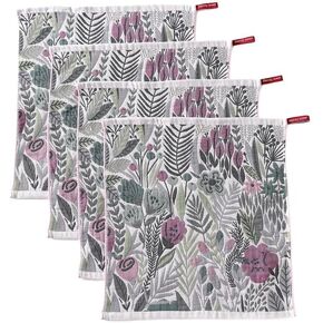 100% Cotton 4 Pack Kitchen Towels 16" x 15" -Dish Cloths for Washing Dishes,Quick Dry,Absorbent Hand Towels for Kitchen, Decorative Tea Towels Non-Scratch Dish Rags with Flower Patterns in Saudi Arabia