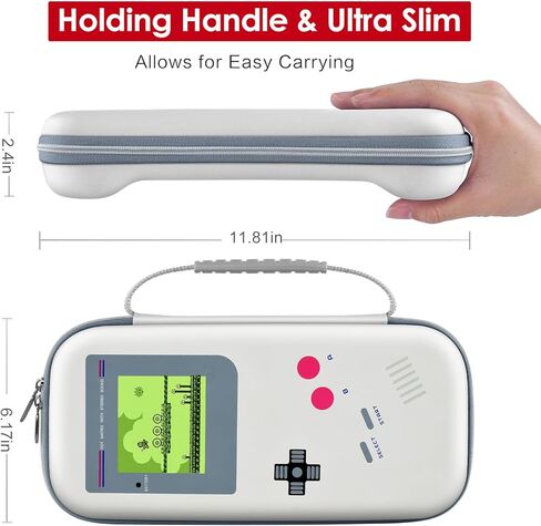 ivoler Carrying Case for Nintendo Switch and NEW Switch OLED Model(2021), Portable Hard Shell Pouch Carrying Travel Game Bag for Switch Accessories Holds 10 Game Cartridge (Black) in Kuwait