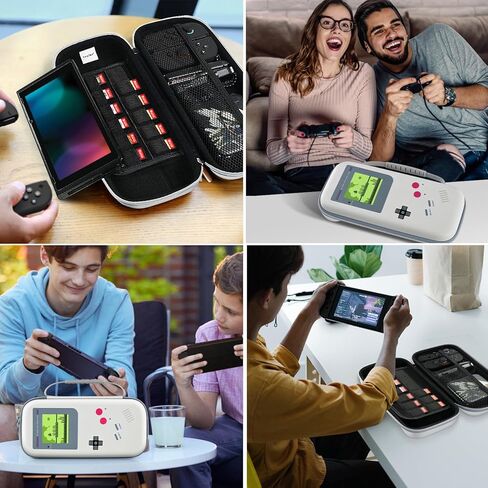 ivoler Carrying Case for Nintendo Switch and NEW Switch OLED Model(2021), Portable Hard Shell Pouch Carrying Travel Game Bag for Switch Accessories Holds 10 Game Cartridge (Black) in Kuwait