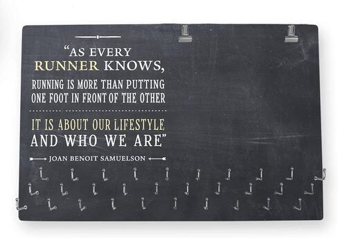 Gone For a Run Hooked on Medal Hanger (Large) | You Know You're a Runner When (Chalkboard) in Saudi Arabia