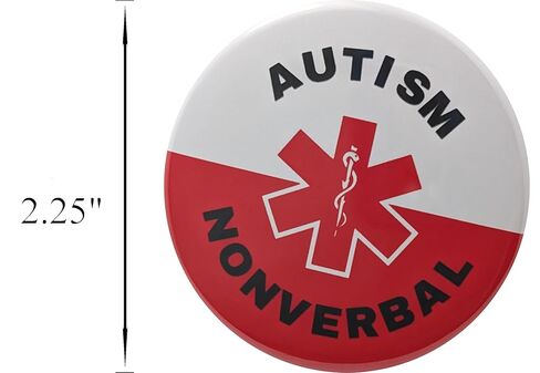 Autism Awareness pin - Autism Nonverbal - single large 2.25" pinback button in Kuwait