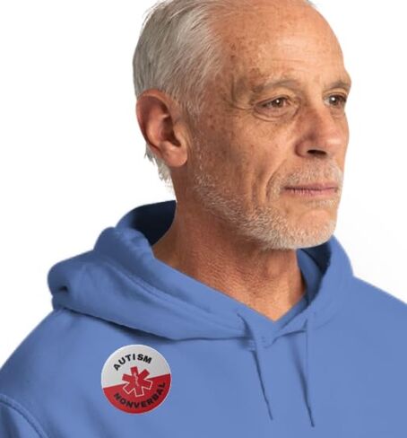 Autism Awareness pin - Autism Nonverbal - single large 2.25" pinback button in Kuwait