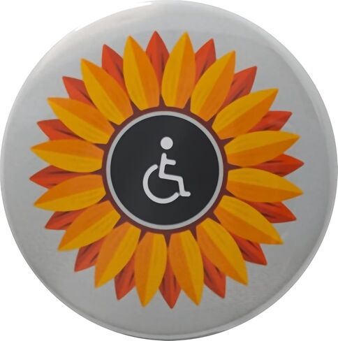 دبوس الإعاقات الخفية - عباد الشمس - زر واحد كبير 2.25 بوصة pinback in Kuwait